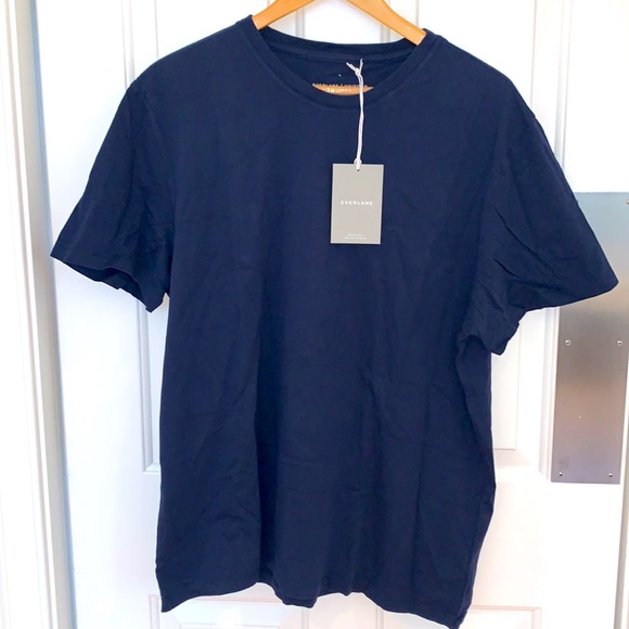 Everlane The Essential Organic Crew T-Shirt Top Navy Mens Size XL - Picture 2 of 11